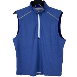 Zero Restriction Vest Men's L Blue Lightweight Stretch Performance Z425 1/4 Zip